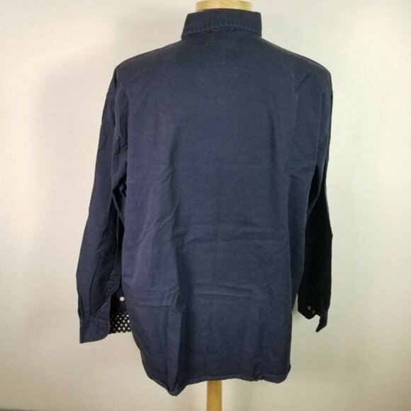 Tommy Hilfiger Extra Large Mens Vintage USA Stars Blue Cotton Shirt - Picture 7 of 8